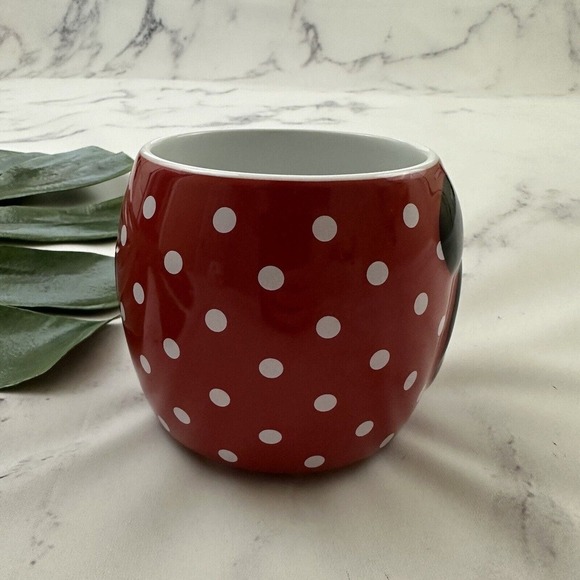 Disney Store Minnie Mouse Oversize Coffee Mug Red White Polka Dot Cute Cup - Picture 2 of 5